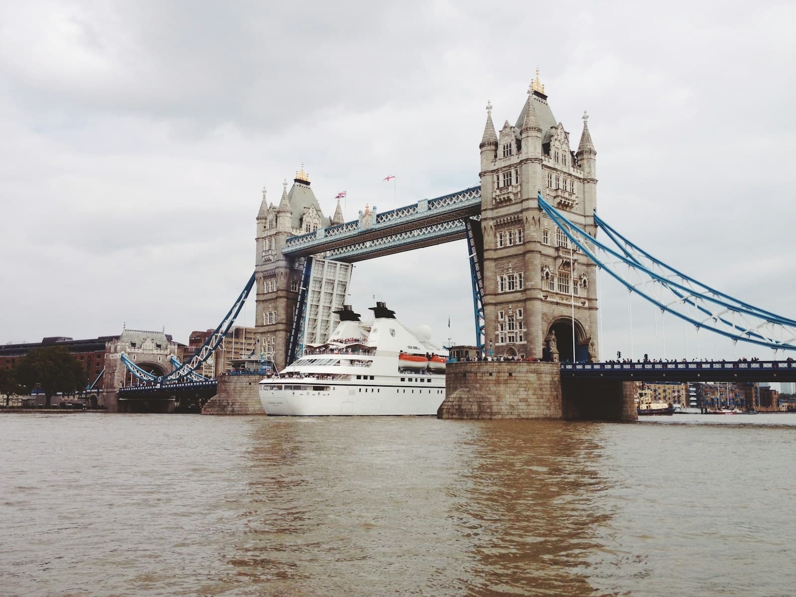 Tower Bridge over the River Thames in London, near the Tower of London