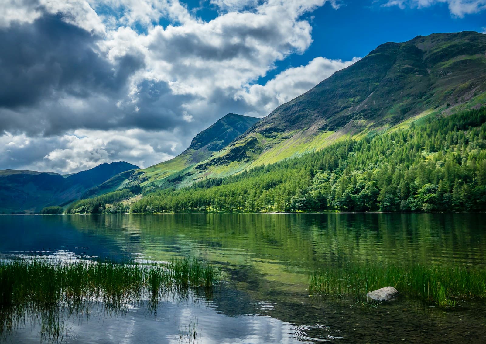Scenic lake and mountain landscape typical of the Lake District national park in England